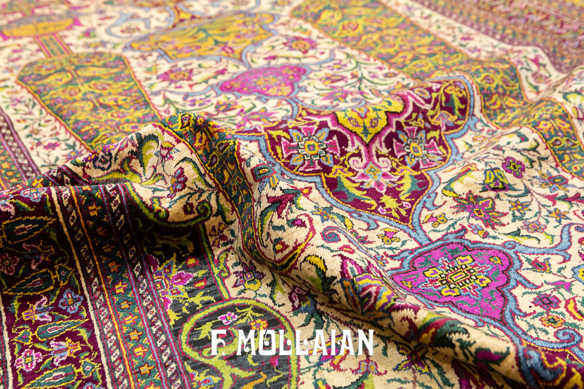 Rare Rug Farahan Silk Signed “Zel Al-Soltan” n°:705694